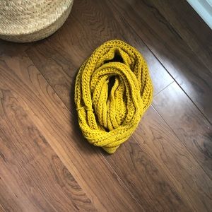 Mustard Yellow Knit Infinity Scarf